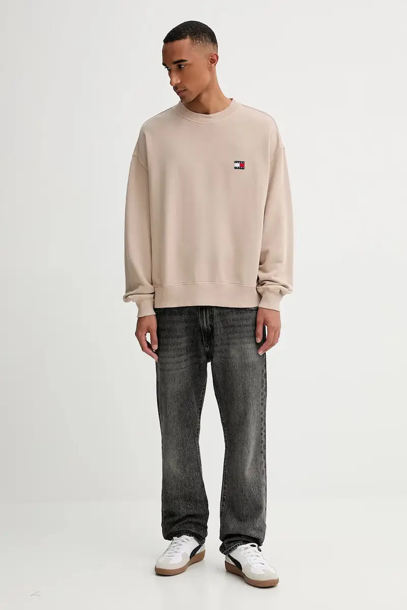 felpa in cotone uomo colore marrone con applicazione DM0DM22079 miniatura 2