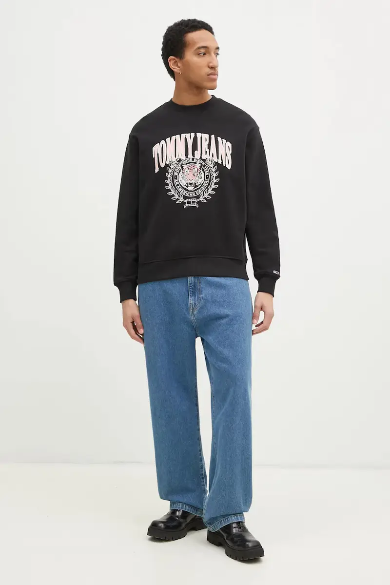 felpa in cotone uomo colore nero con applicazione DM0DM20640 miniatura 2