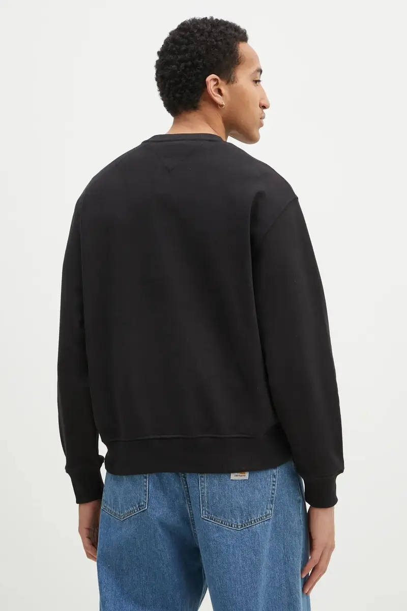 felpa in cotone uomo colore nero con applicazione DM0DM20640 miniatura 3