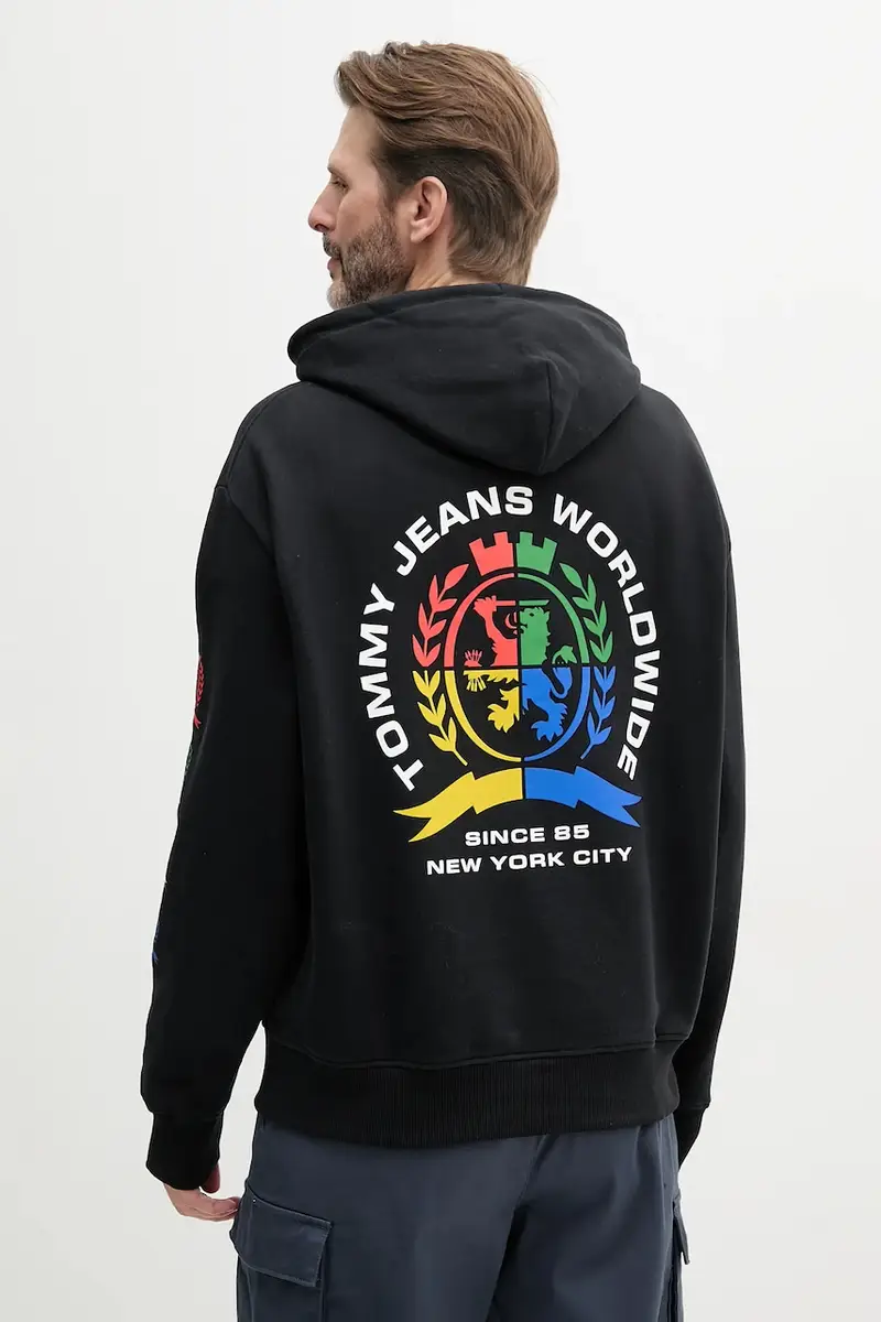 felpa in cotone uomo colore nero con cappuccio DM0DM20836