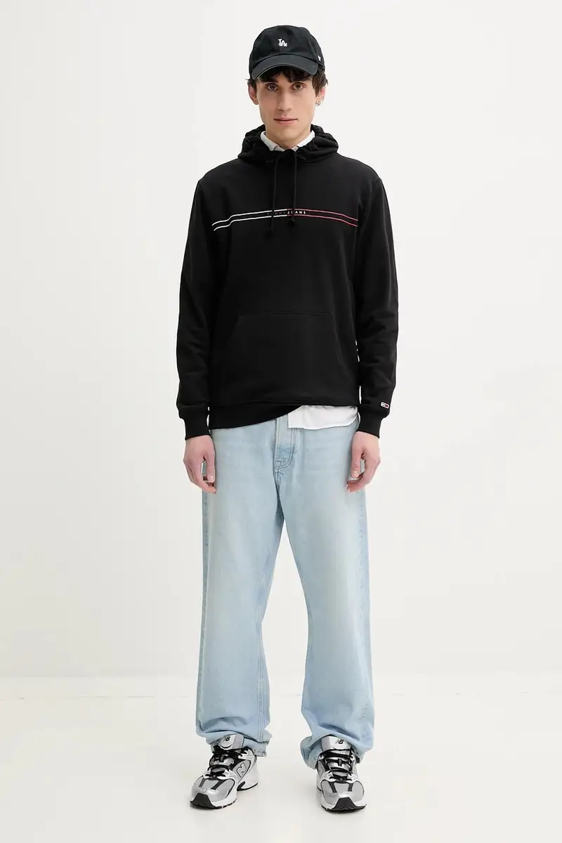 felpa in cotone uomo colore nero con cappuccio DM0DM20847 miniatura 2