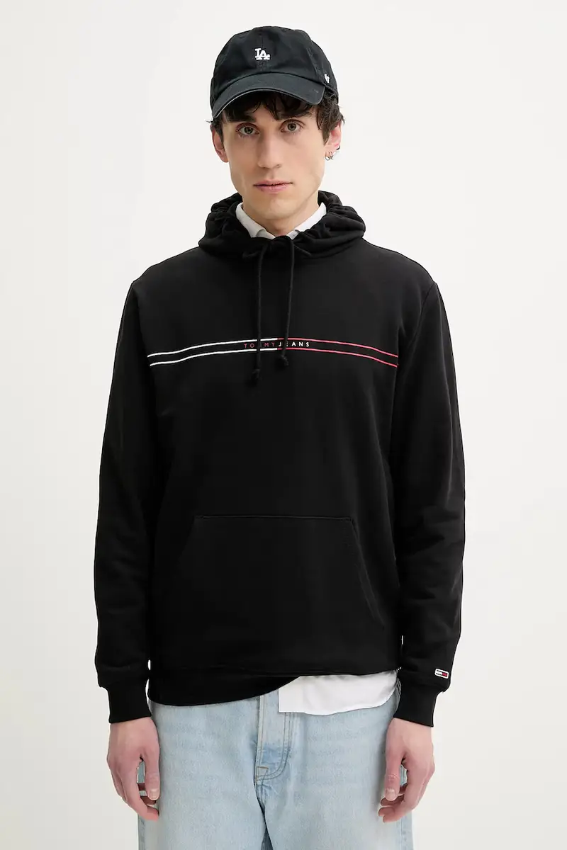 felpa in cotone uomo colore nero con cappuccio DM0DM20847