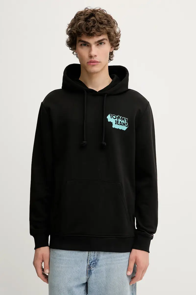 felpa in cotone uomo colore nero con cappuccio DM0DM21625 miniatura 2