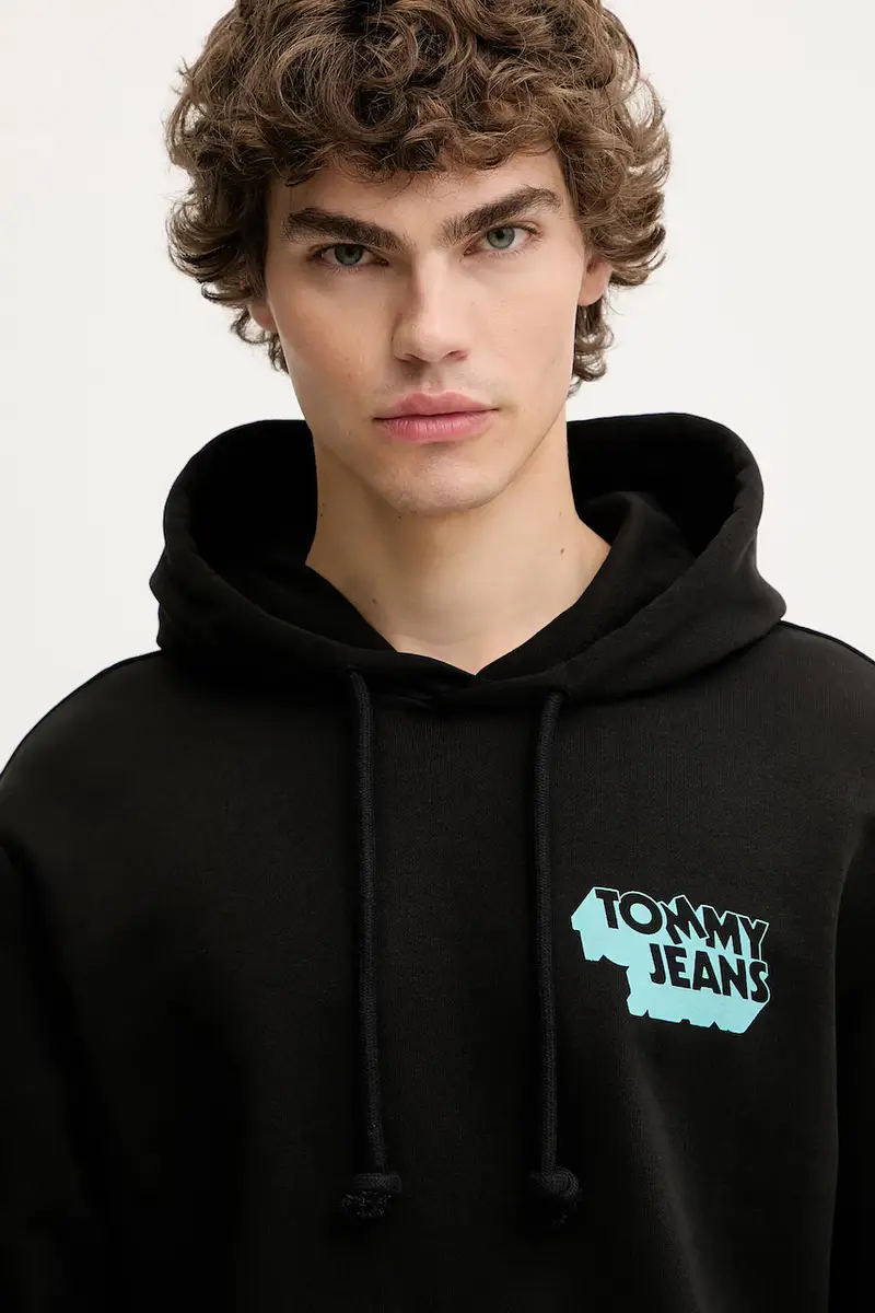 felpa in cotone uomo colore nero con cappuccio DM0DM21625 miniatura 3