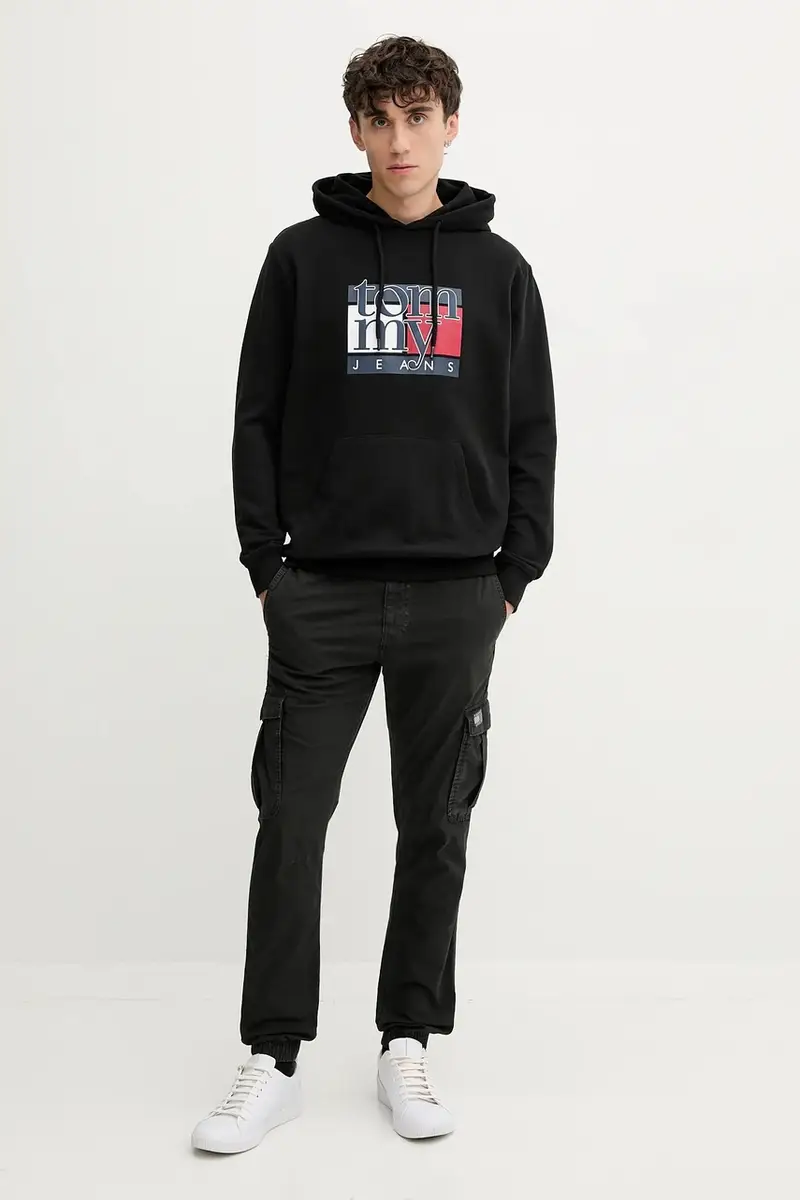 felpa in cotone uomo colore nero con cappuccio DM0DM22092 miniatura 2