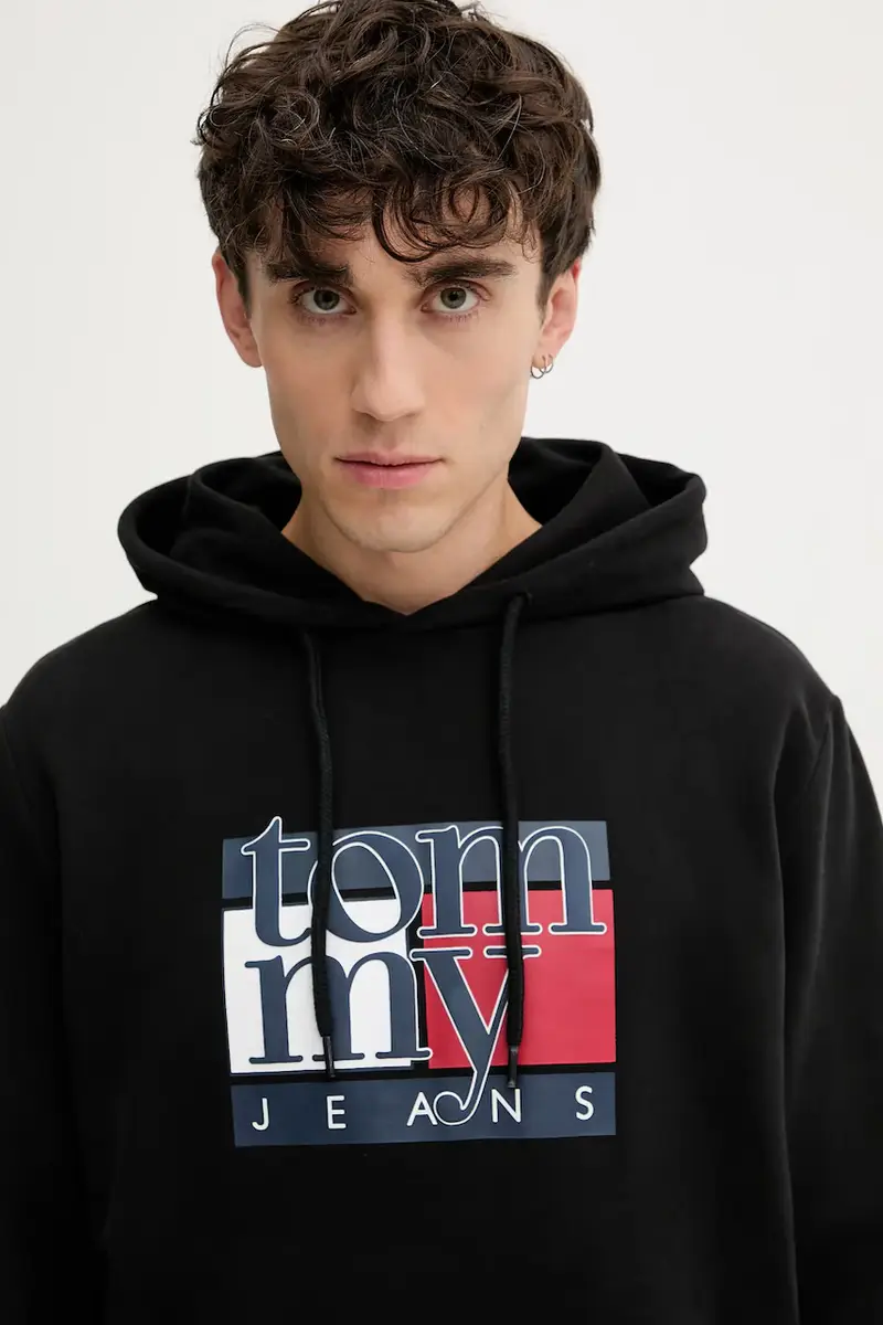 felpa in cotone uomo colore nero con cappuccio DM0DM22092 miniatura 4