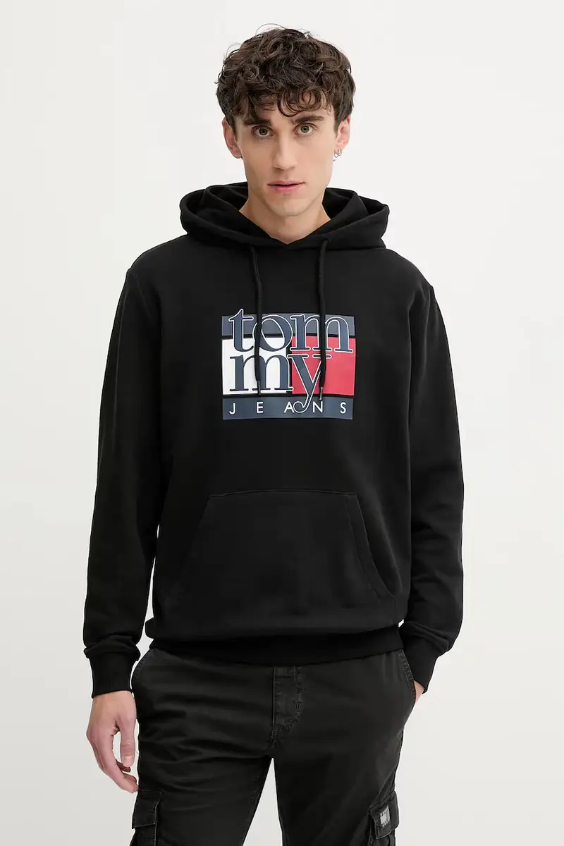 felpa in cotone uomo colore nero con cappuccio DM0DM22092