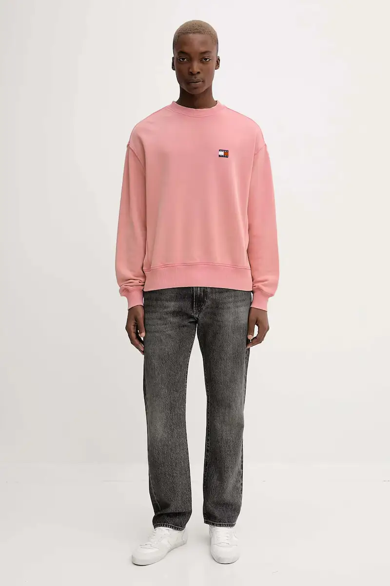 felpa in cotone uomo colore rosa con applicazione DM0DM22079 miniatura 2