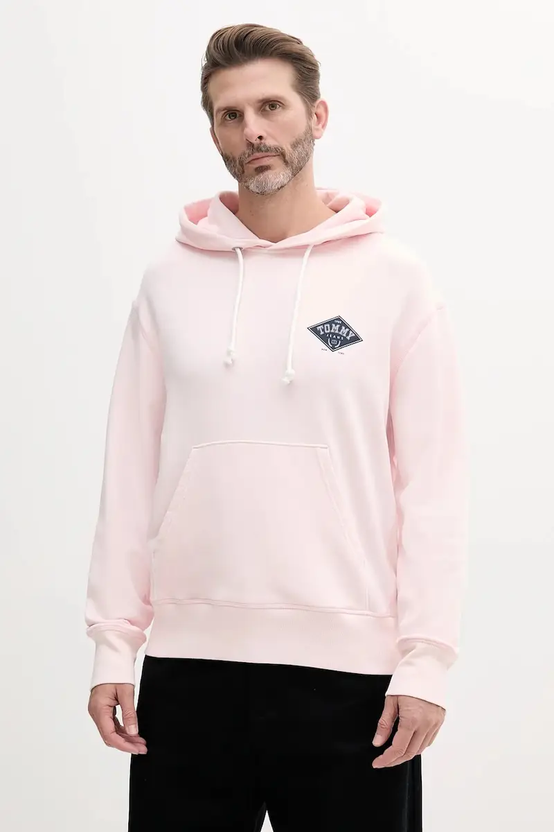 felpa in cotone uomo colore rosa con cappuccio DM0DM20840
