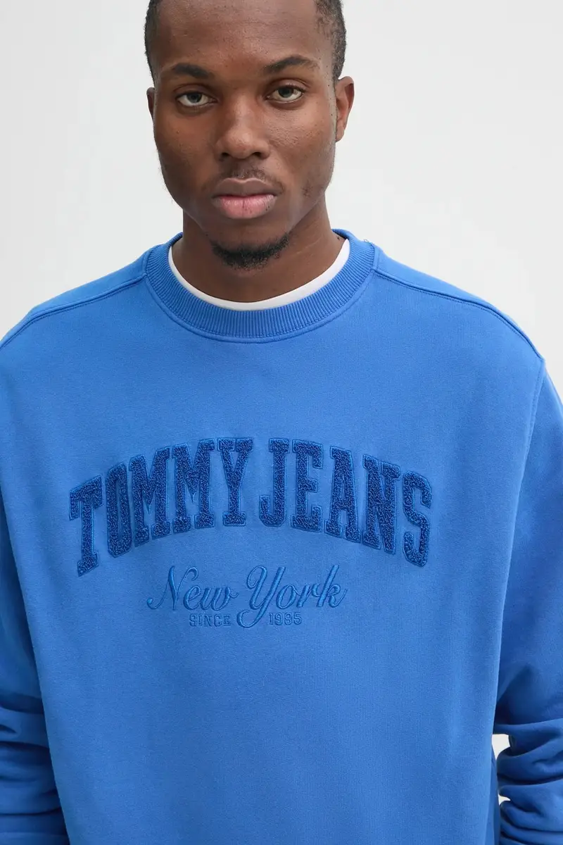 felpa in cotone uomo colore turchese con applicazione DM0DM20262 Violetto miniatura 4