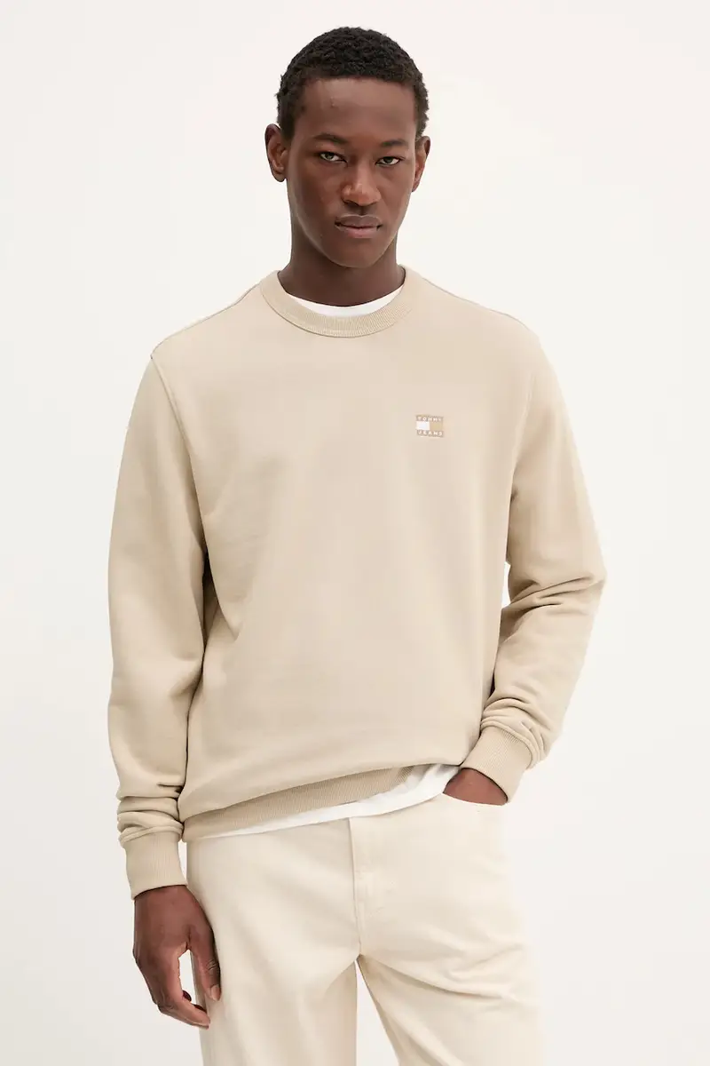 felpa in cotone uomo colore verde con applicazione DM0DM20660