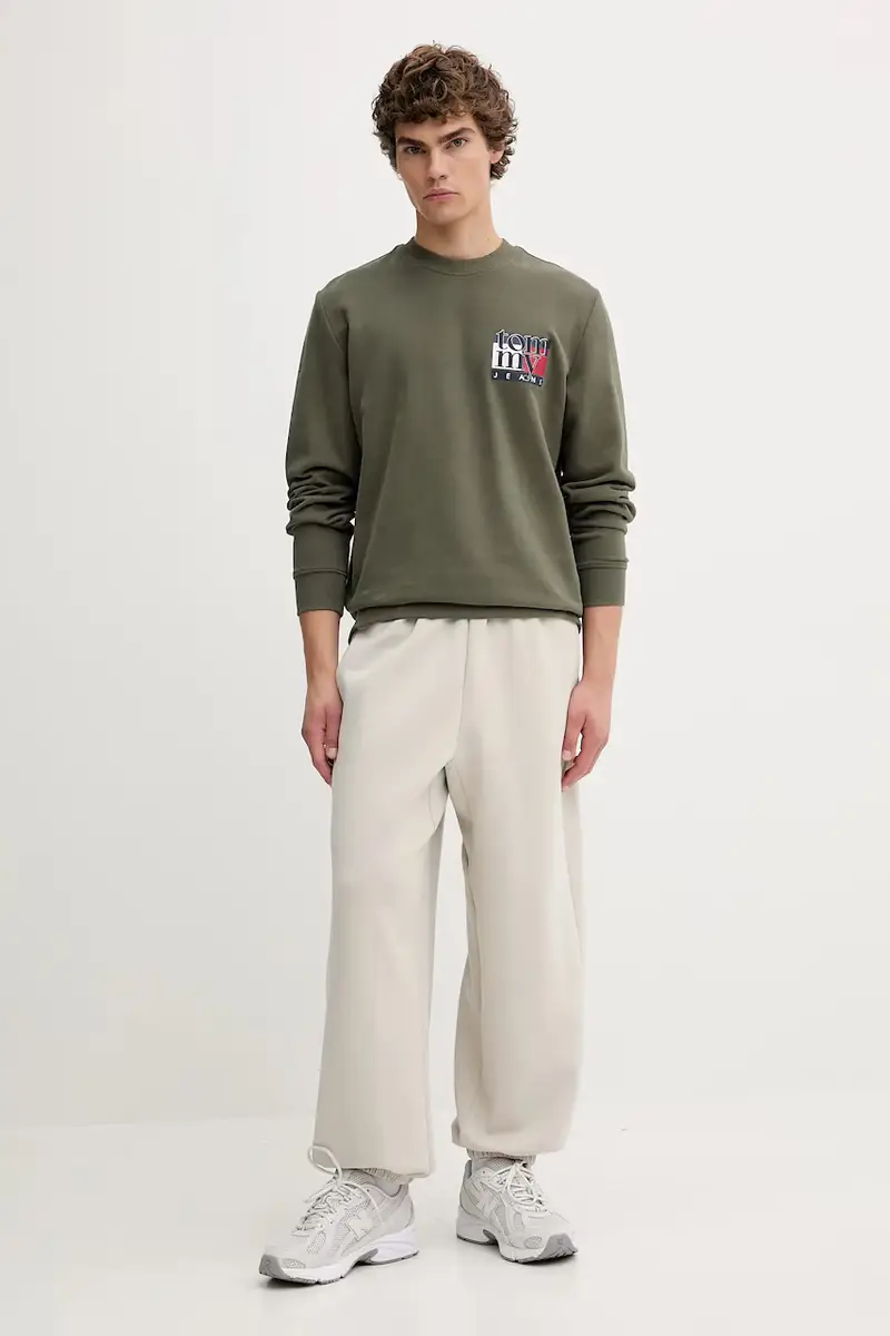 felpa in cotone uomo colore verde DM0DM22093 miniatura 2