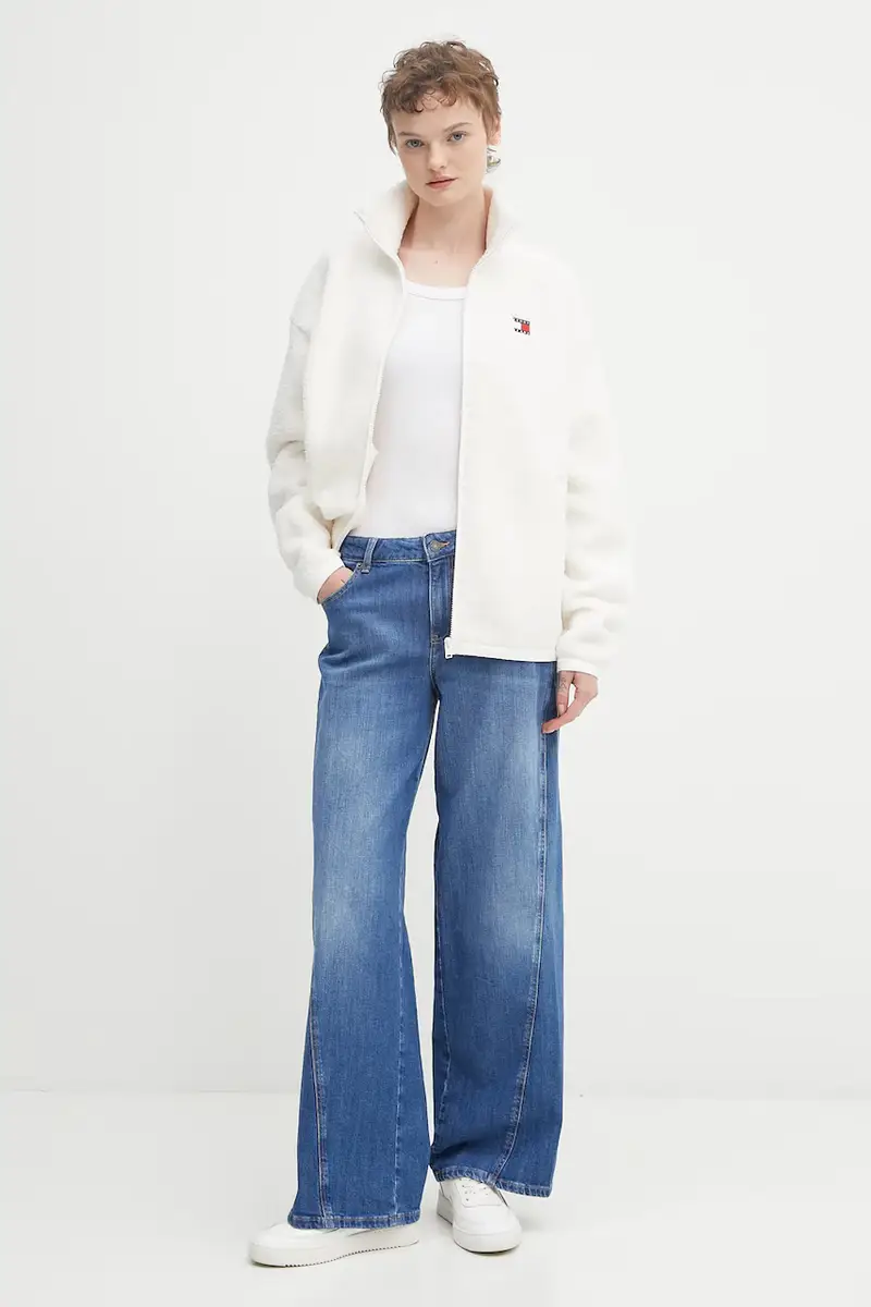 felpa in pile donna colore beige DW0DW21596 miniatura 2