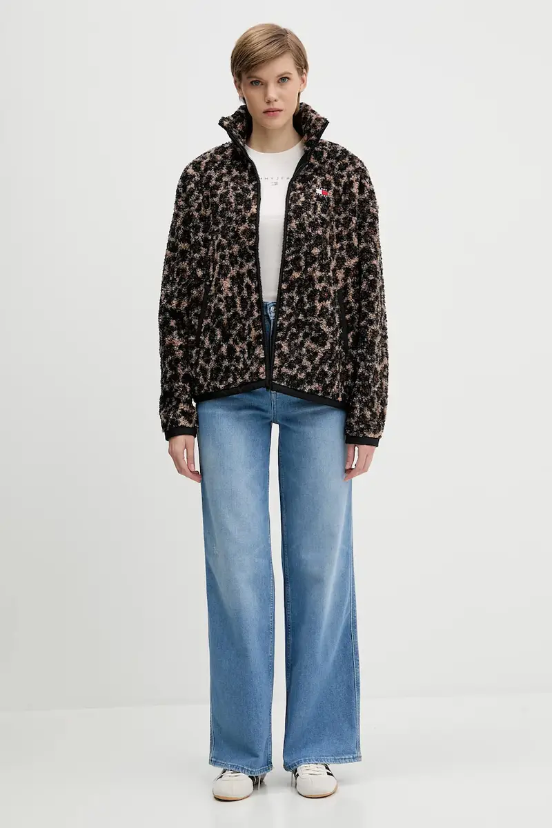 felpa in pile donna colore marrone DW0DW21596 miniatura 2