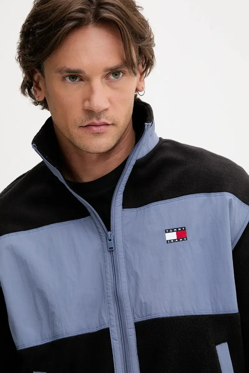 felpa in pile uomo colore blu con applicazione DM0DM21906 miniatura 4