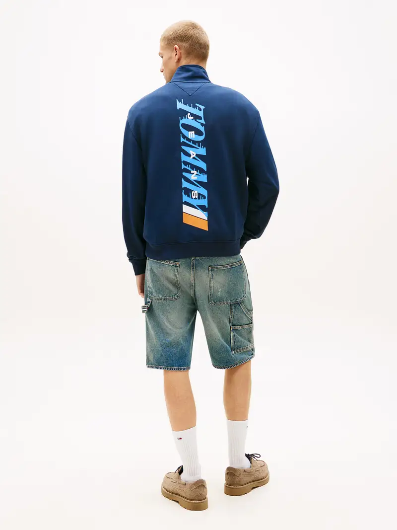 Felpa navy / azzurro / arancione chiaro / bianco miniatura 3