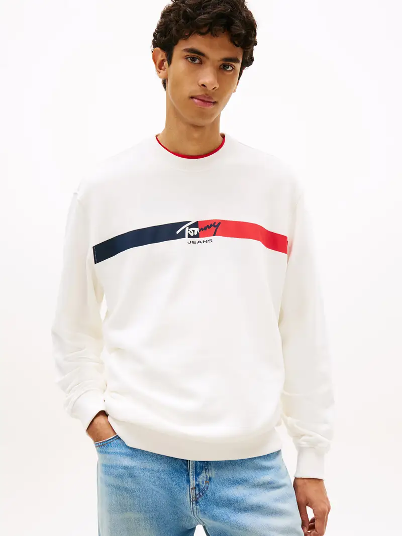 Felpa navy / rosso / bianco miniatura 2