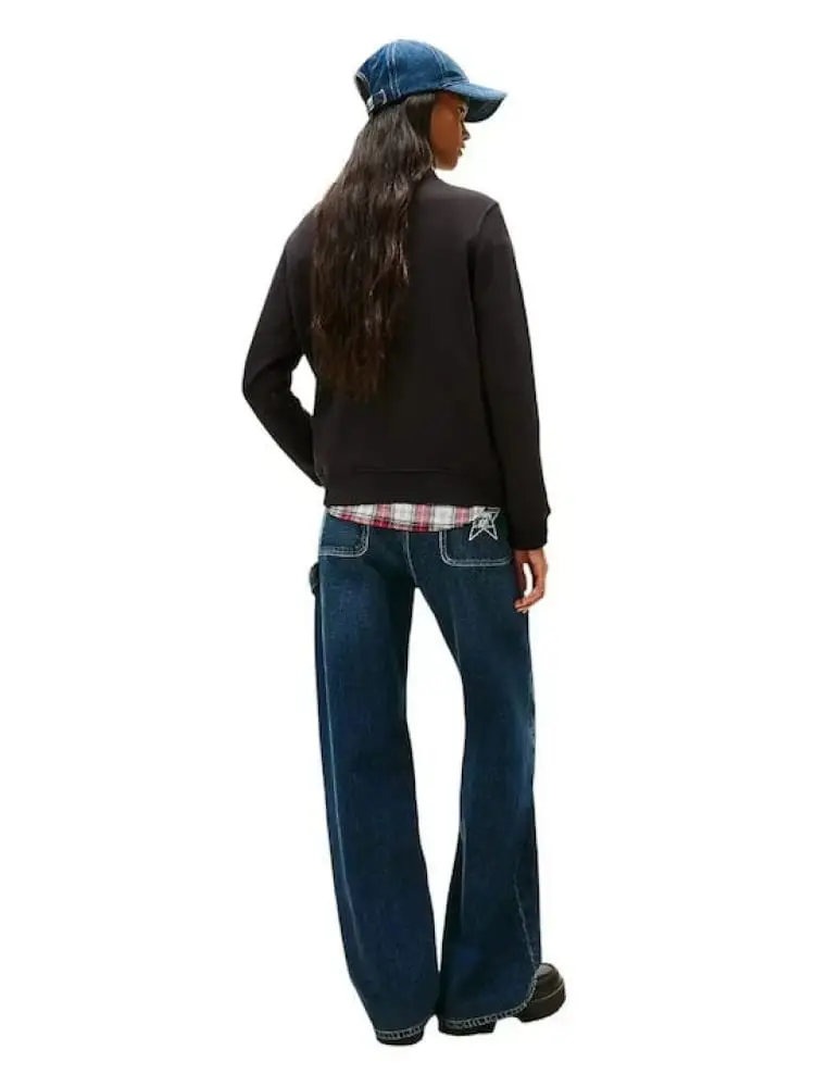 felpa nera donna maxi logo miniatura 2