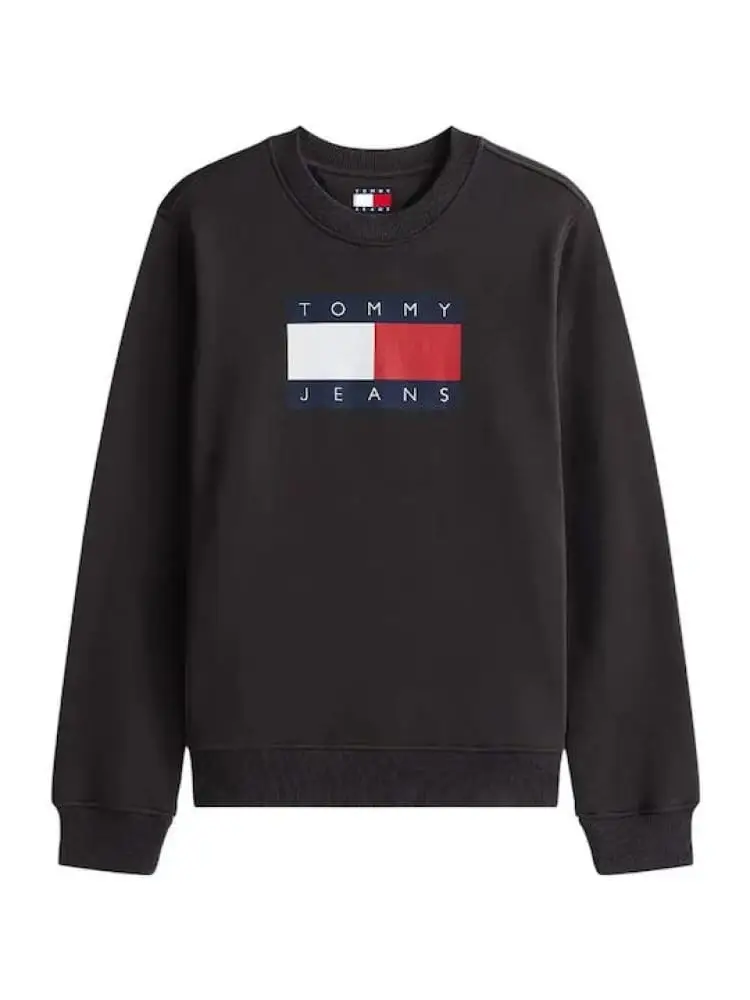 felpa nera donna maxi logo