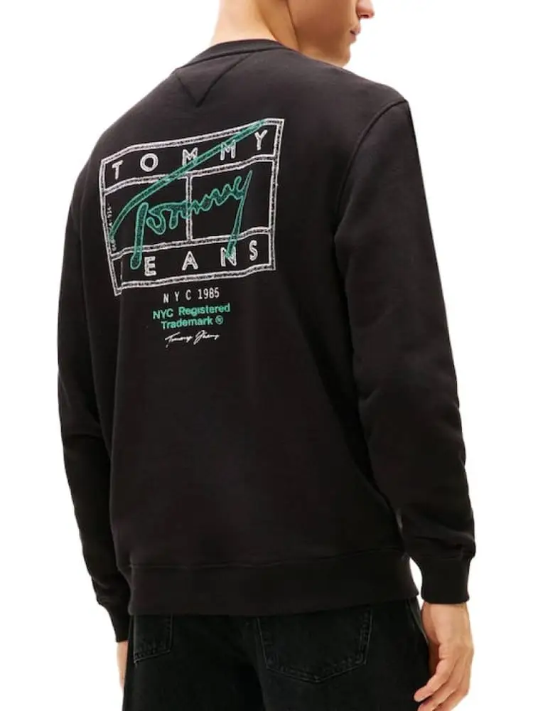 felpa nera uomo maxi logo miniatura 2