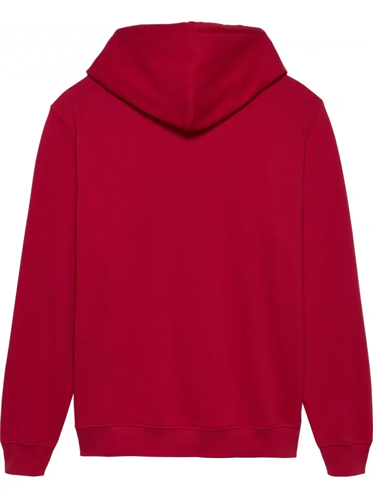 felpa rosso vino uomo in cotone con cappuccio maxi logo sul davanti miniatura 2
