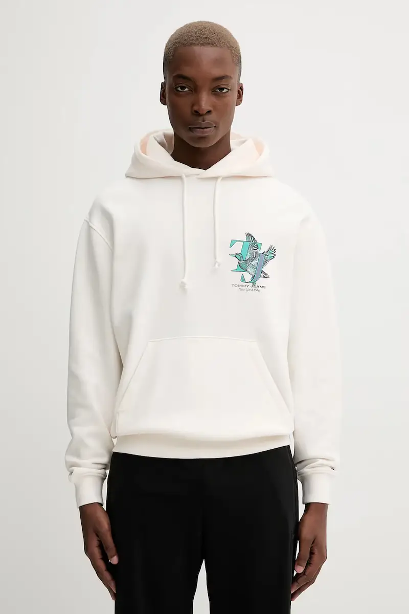 felpa uomo colore beige con cappuccio DM0DM22088 miniatura 3