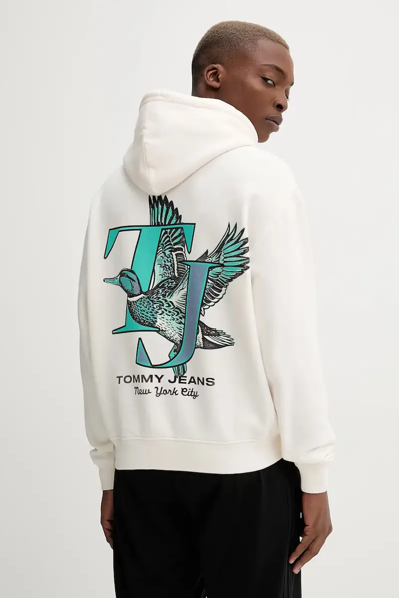 felpa uomo colore beige con cappuccio DM0DM22088