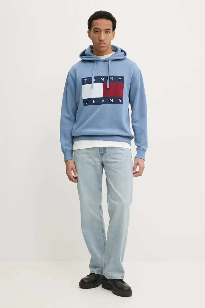 felpa uomo colore blu con cappuccio DM0DM21174 miniatura 2