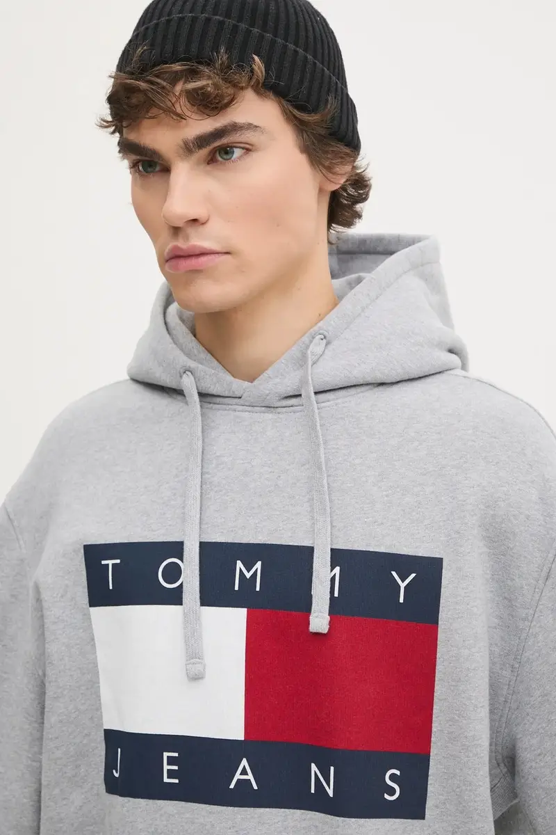 felpa uomo colore grigio con cappuccio DM0DM21174 miniatura 4