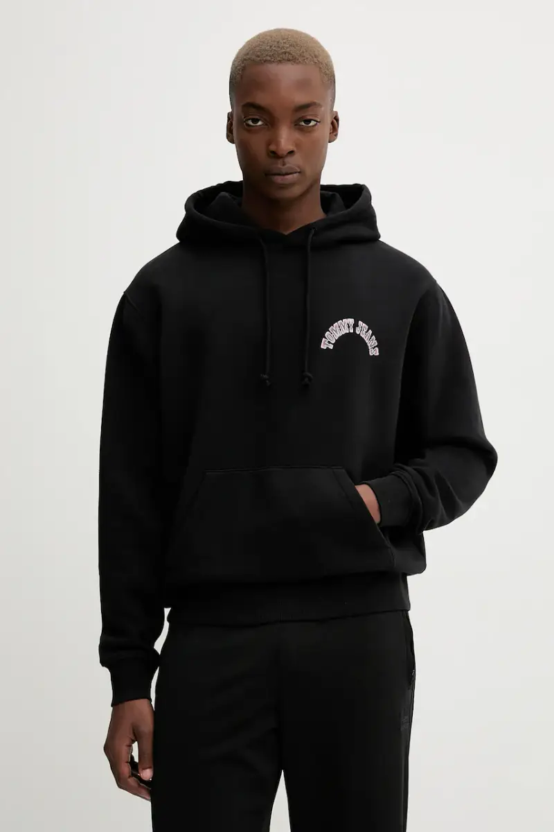 felpa uomo colore nero con cappuccio DM0DM22088 miniatura 3