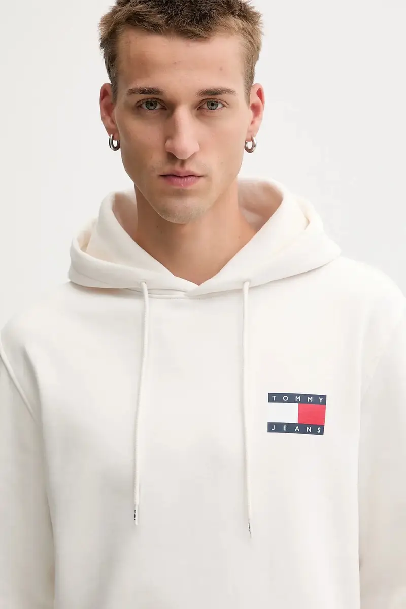 felpa uomo colore verde con cappuccio con applicazione DM0DM20738 Beige miniatura 4