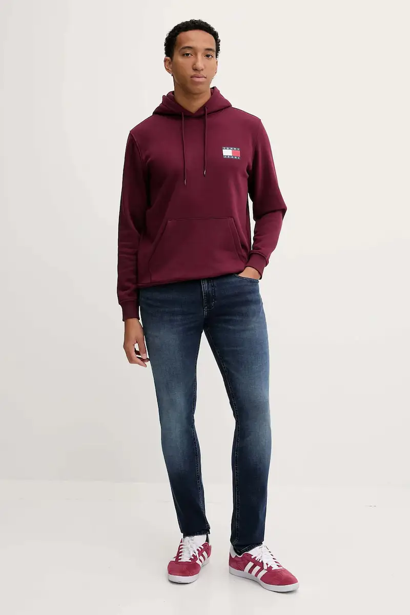 felpa uomo colore verde con cappuccio con applicazione DM0DM20738 Granata miniatura 2