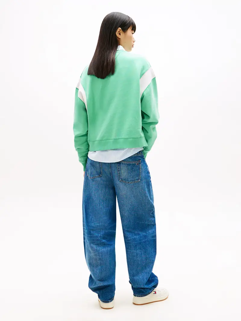 Felpa VARSITY verde chiaro / bianco miniatura 3