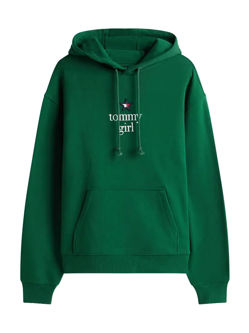 Felpa verde scuro / bianco