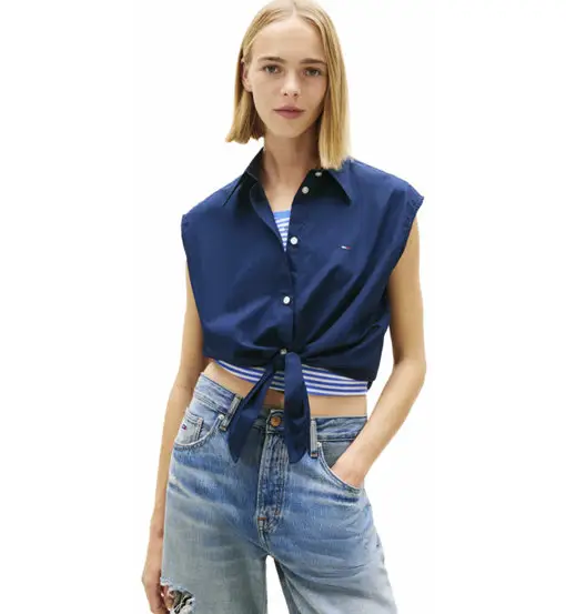 Front Poplin W - camicia senza maniche - donna Blue