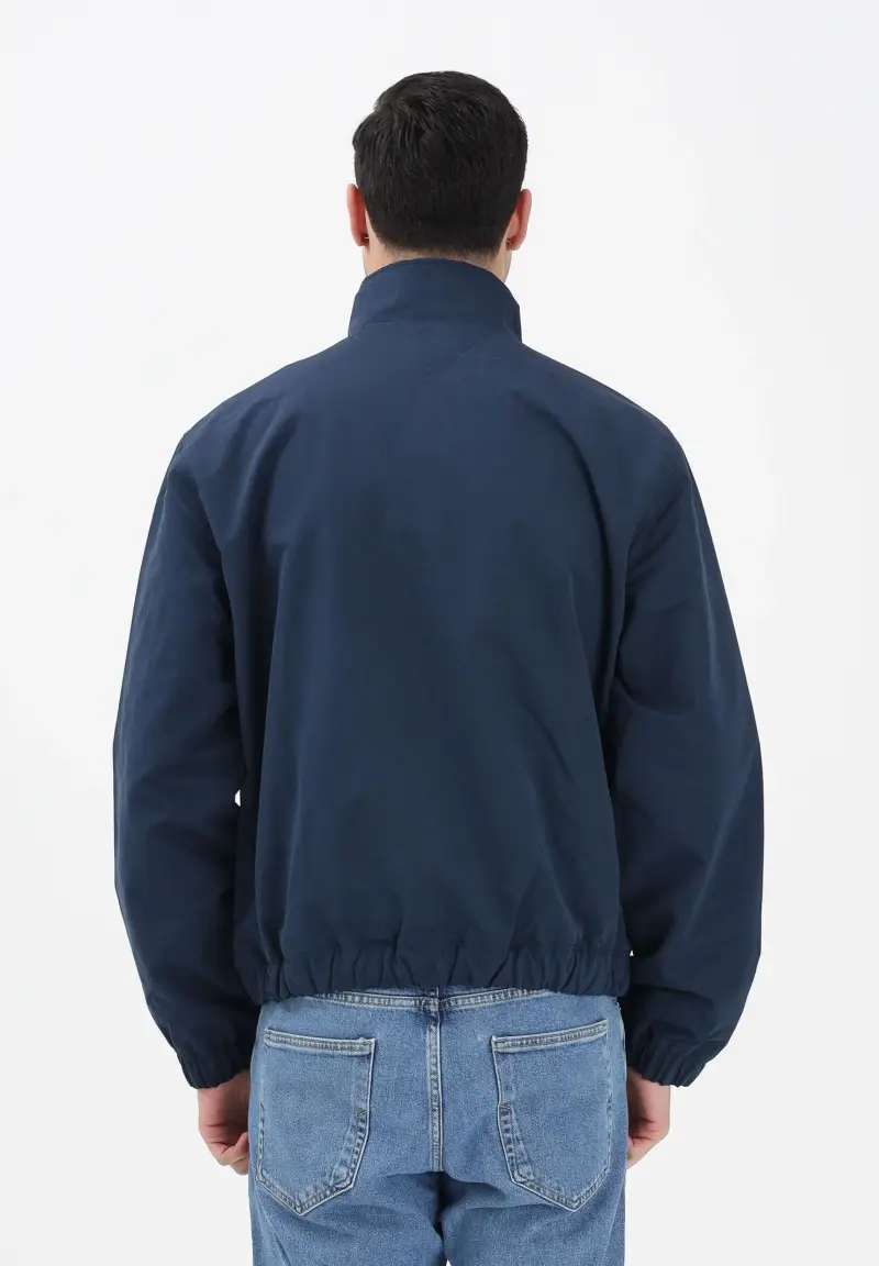 Giacca a vento blu da uomo con logo miniatura 3