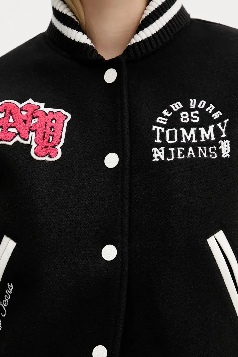 giacca bomber con lana colore nero DW0DW21628 miniatura 5