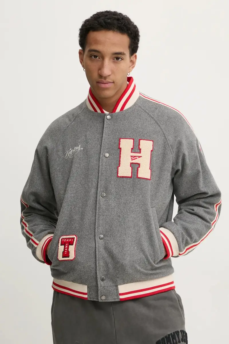 giacca bomber in lana colore grigio DM0DM21268