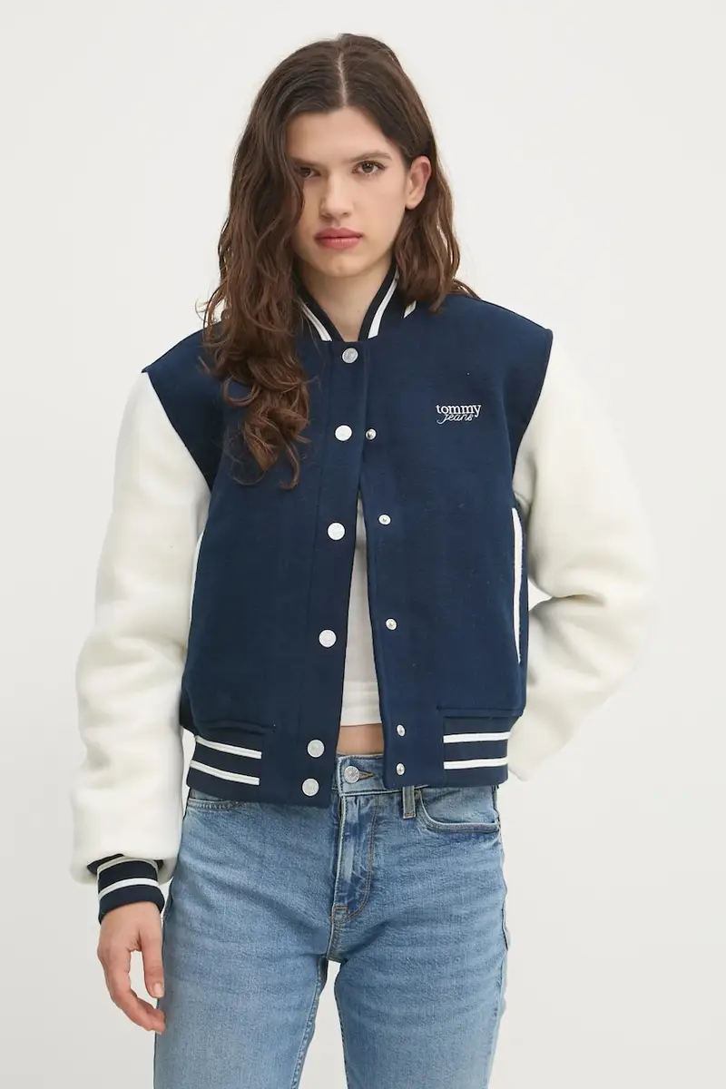 giacca bomber in misto lana colore blu navy DW0DW19320