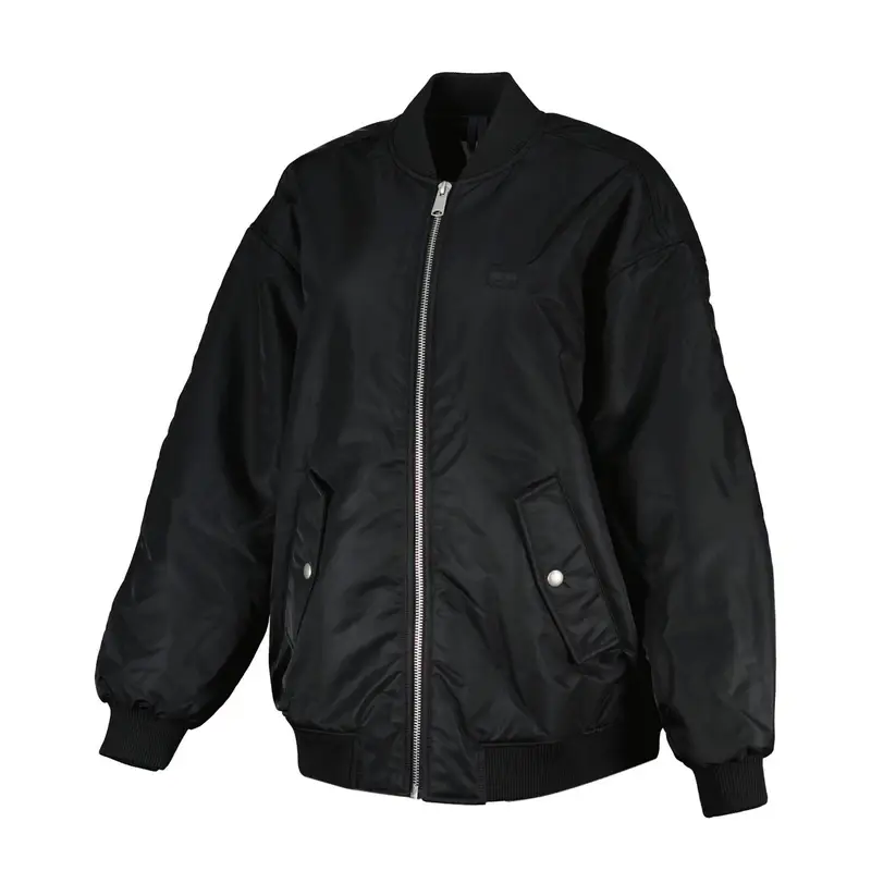 GIACCA BOMBER OVERSIZE LOGO RETRO DONNA Nero