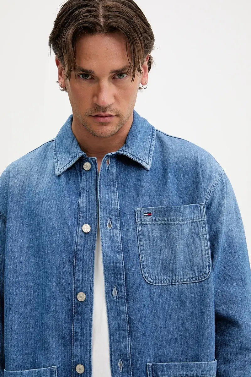 giacca camicia colore blu DM0DM21241 miniatura 4