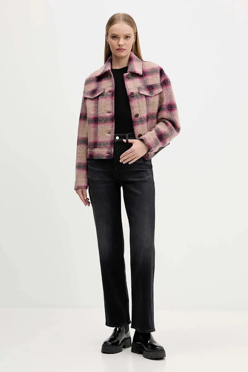 giacca con lana colore rosa DW0DW21662 miniatura 2