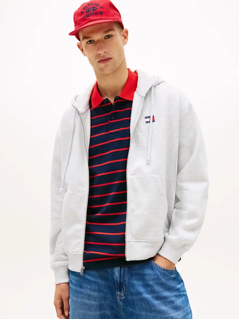 Giacca di felpa 90S bianco sfumato miniatura 2