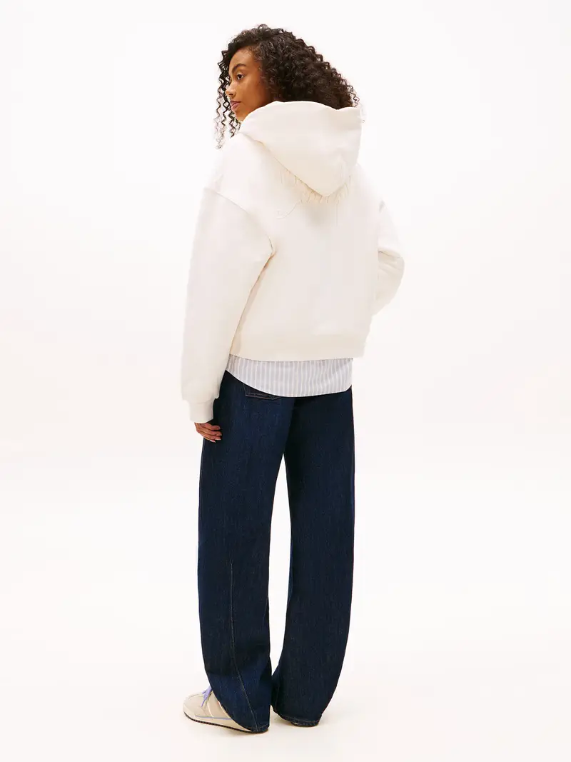 Giacca di felpa bianco naturale miniatura 3