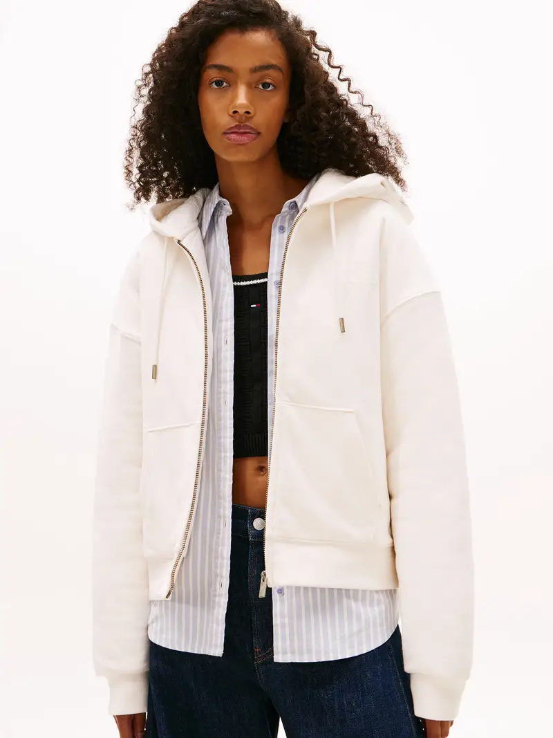 Giacca di felpa bianco naturale miniatura 2