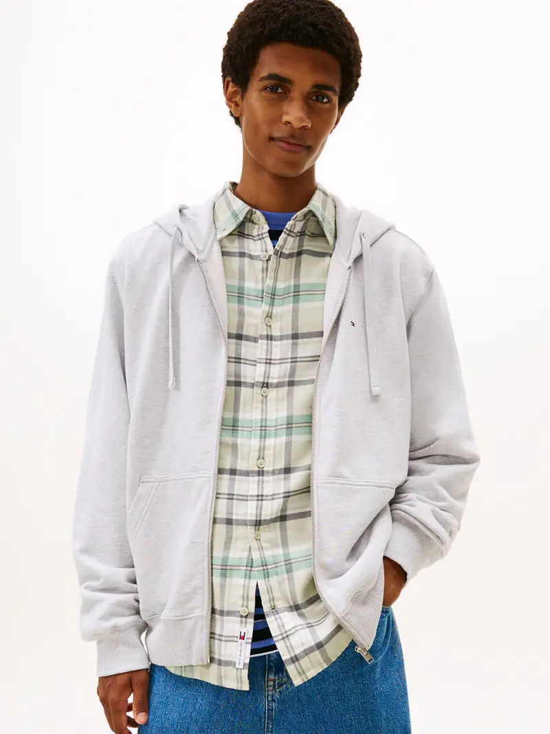 Giacca di felpa grigio chiaro miniatura 2