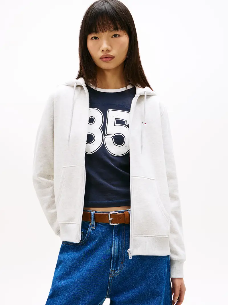 Giacca di felpa grigio chiaro miniatura 2