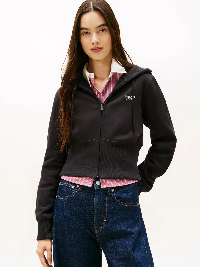 Giacca di felpa nero / bianco miniatura 2