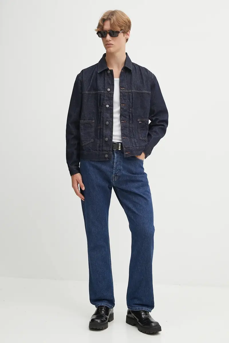 giacca di jeans colore blu navy DM0DM22141 miniatura 2