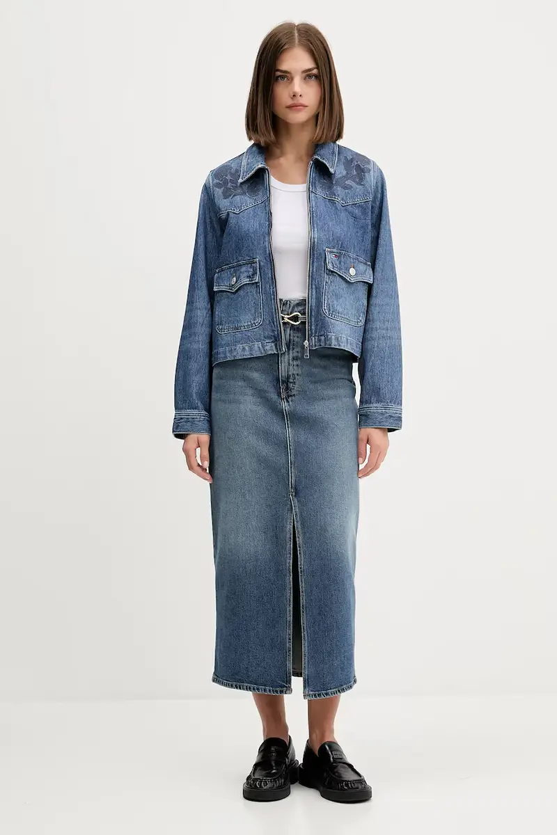 giacca di jeans colore blu navy DW0DW21553 miniatura 2